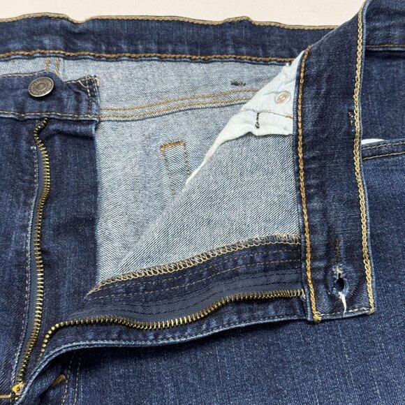 Levis 505 Mens Regular Fit Straight Leg Jeans Dark Blue Denim 42x30 - Picture 12 of 16